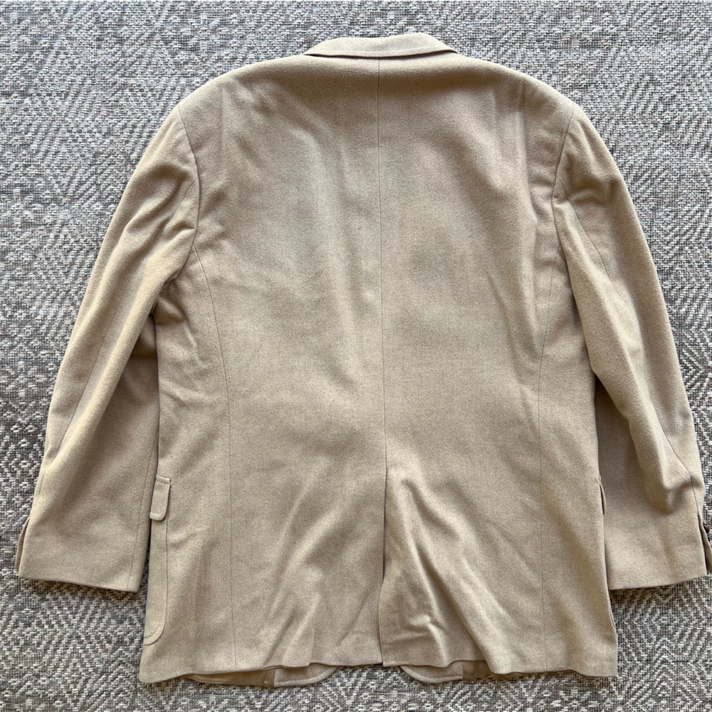 Vintage Mens 100%‎ Camelhair Sports Coat Blazer Leather Buttons Hanny's Arizona - Picture 7 of 9